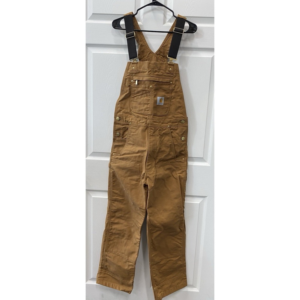Carhartt Relaxed Fit Overall Brown 30x30 Workwear Style Durable Warm R01M Duck